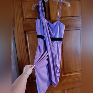 BCBGMaxAzria Lavender Purple Dress with Black Waist Band